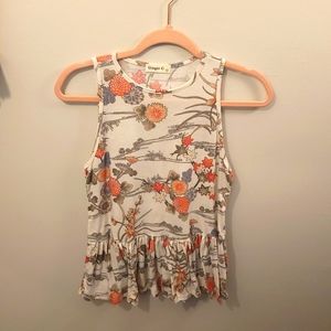 Ginger G sleeveless floral top size SM